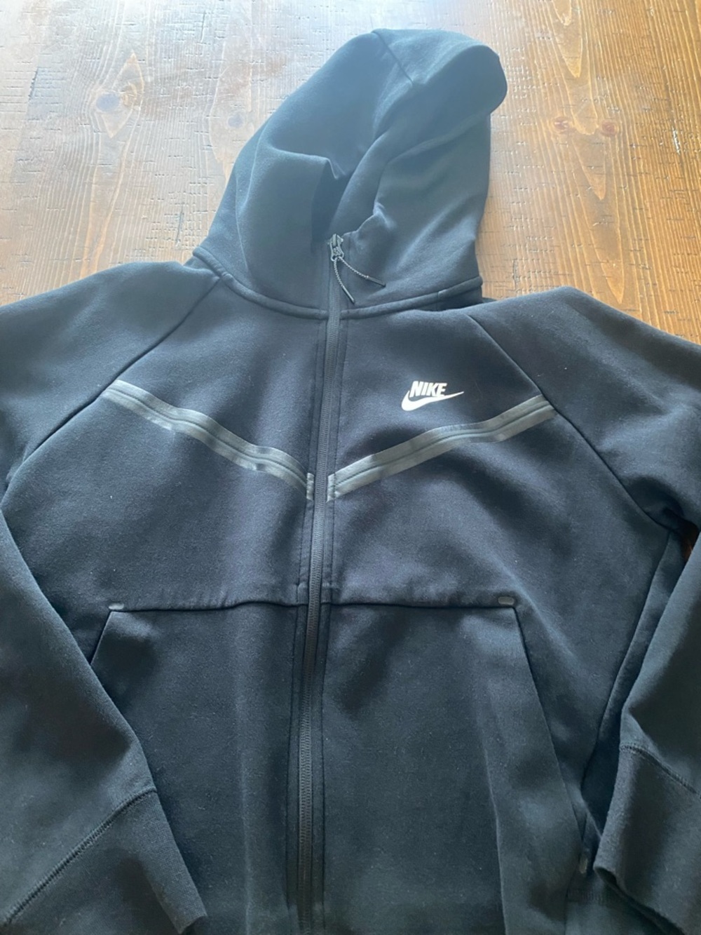 Nike Black Full-Zip Hooded Performance Jacket with Reflective Detail